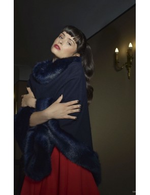Hannah Poncho in luxury faux fur