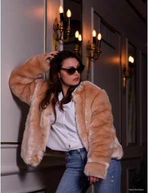 Sophie jacket in very soft faux fur