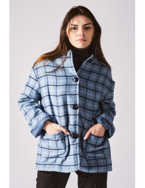 Victoire plaid and wool jacket